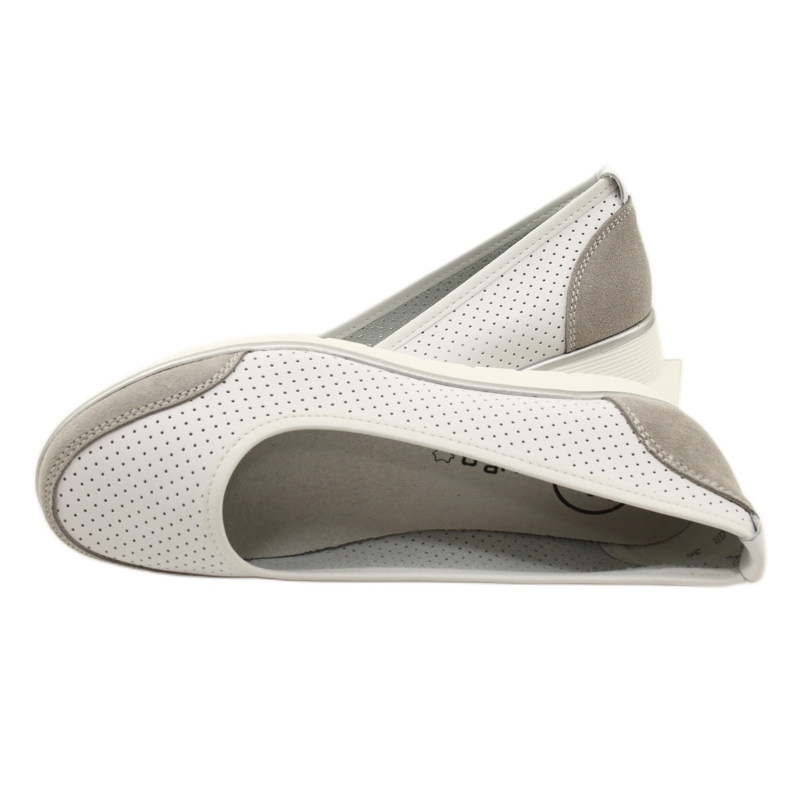 Ženske ažur kožne balerinke Filippo Dp4524/23 bijele bijela 4