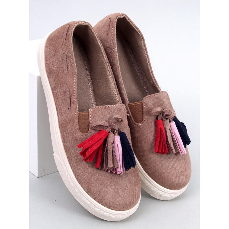 BM Salma kaki proljetne tenisice s resama bež 1