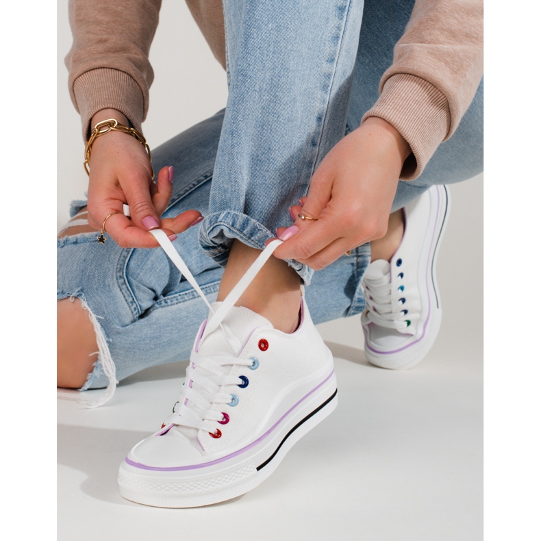 Ženske tenisice s platformom Shelovet bijele bijela 2