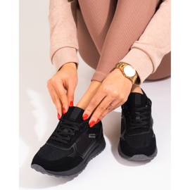 Ženske Shelovet tenisice od crne brušene kože crna 2