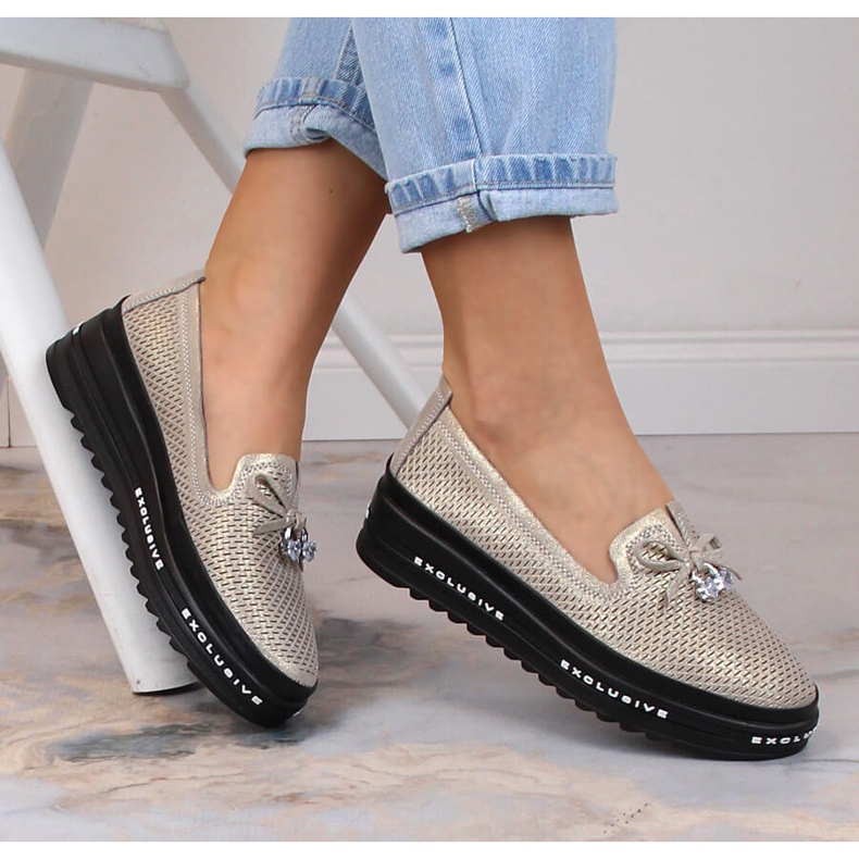 S.Barski AL22400 ženske kožne udobne cipele zlatne boje zlatni 1