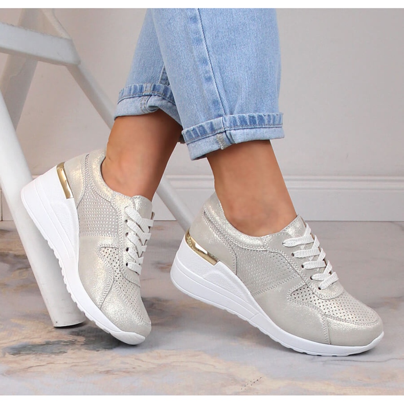 Kožne udobne tenisice zlatne S.Barski LR29525 zlatna 1