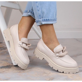 Big Star visoke pete i mokasine s platformom s lancem bež boje LL274581 1