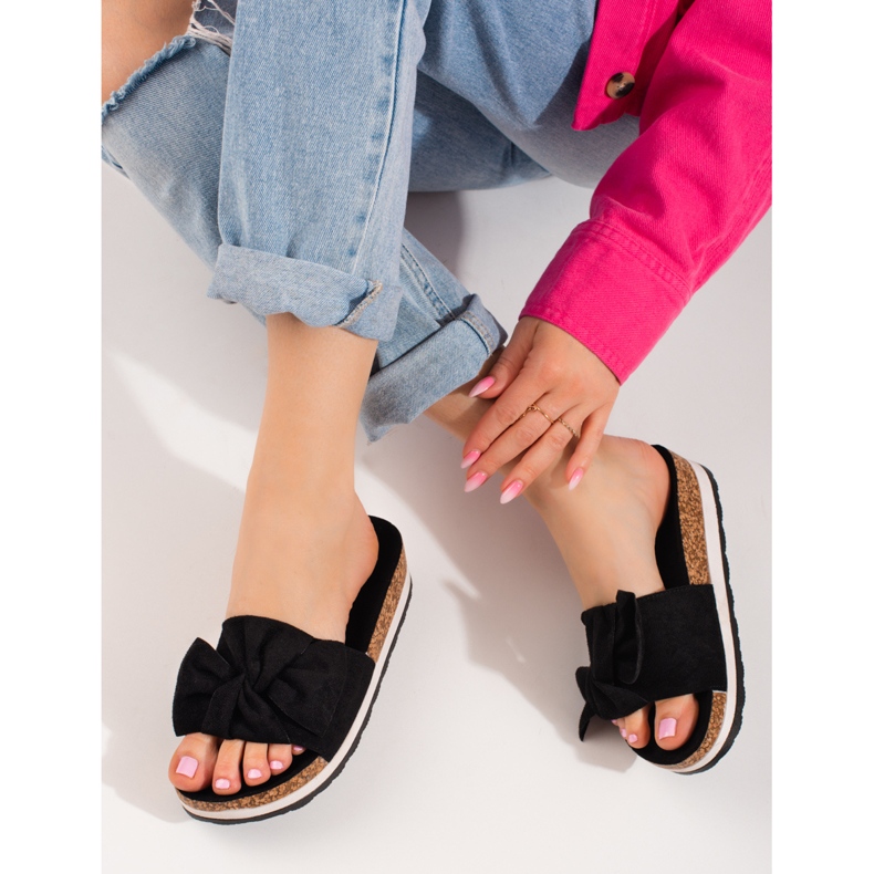 Ženske antilop papuče s platformom Vinceza crne crna 2