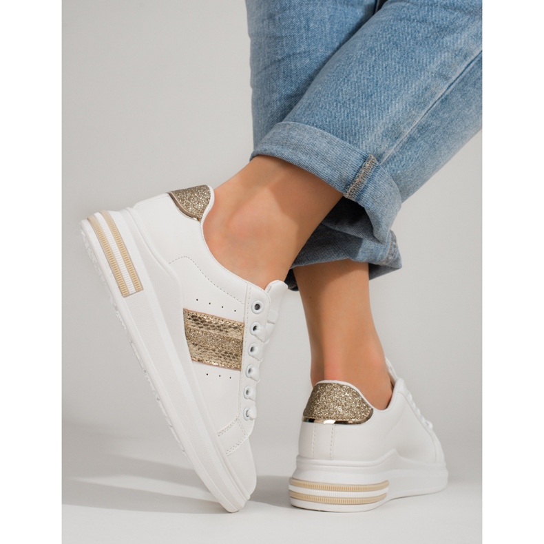 Shelovet ženske tenisice na visoku platformu bijele boje bijela 1