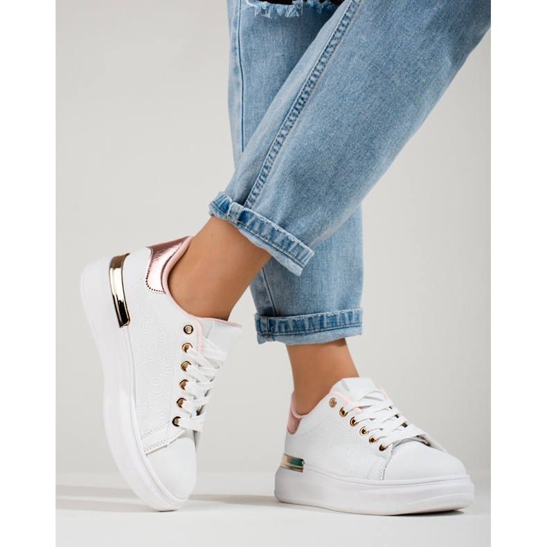 Ženske Shelovet bijele tenisice sa zlatnim umetkom bijela 1