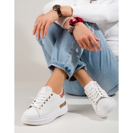 Ženske Shelovet bijele tenisice sa zlatnim umetkom bijela 2