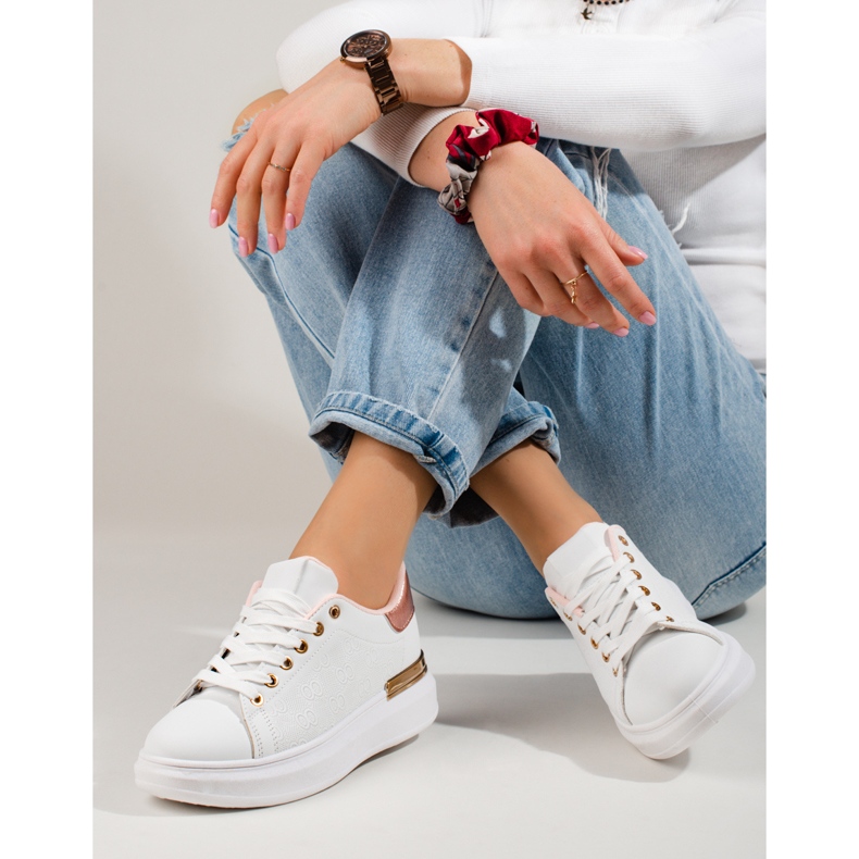 Ženske Shelovet bijele tenisice sa zlatnim umetkom bijela 2