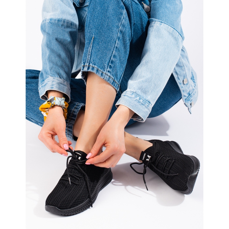 Lagane tekstilne ženske sportske cipele Shelovet crne crna 1