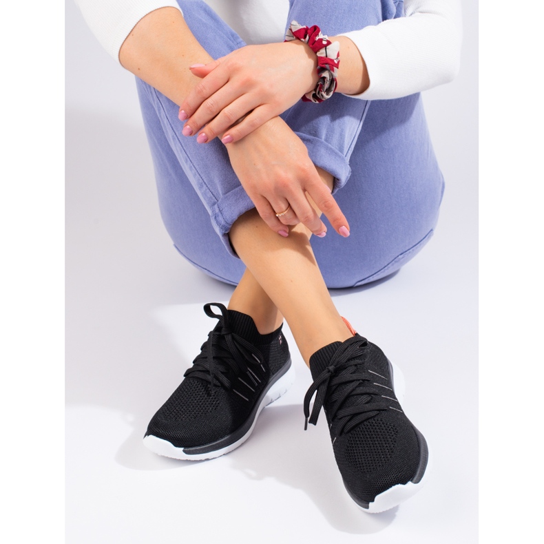 Shelovet crne klasične sportske cipele na vezanje crna 1