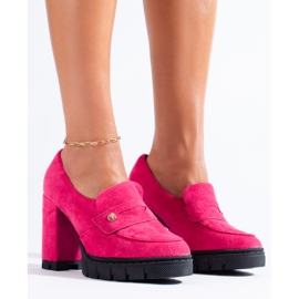 Vinceza Pink cipele s visokom petom od brušene kože iz Vinceze ružičasta 2