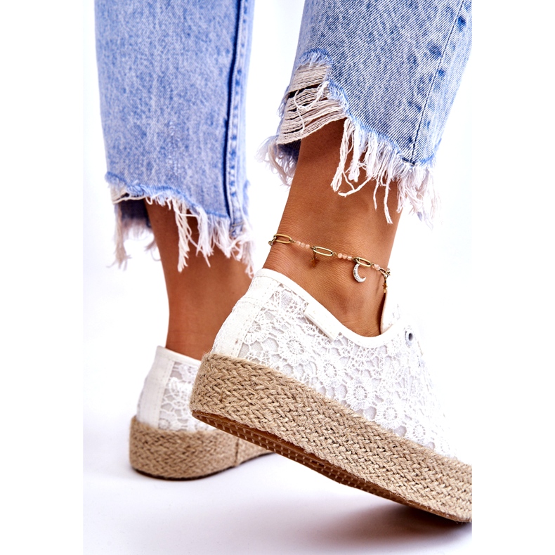 Big Star Ženske tenisice s platformom s velikim zvijezdama LL274199 Bijele bijela 4