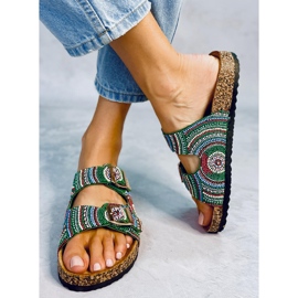 Seastar Papuče od pluta s perlicama Adaora Green zelena 1