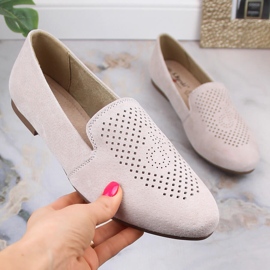 Kožne antilop udobne natikače bež S.Barski LR29515 1