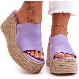 STEPHAN Ženske papuče na tanku i platformu ljubičasta Ysabel 4