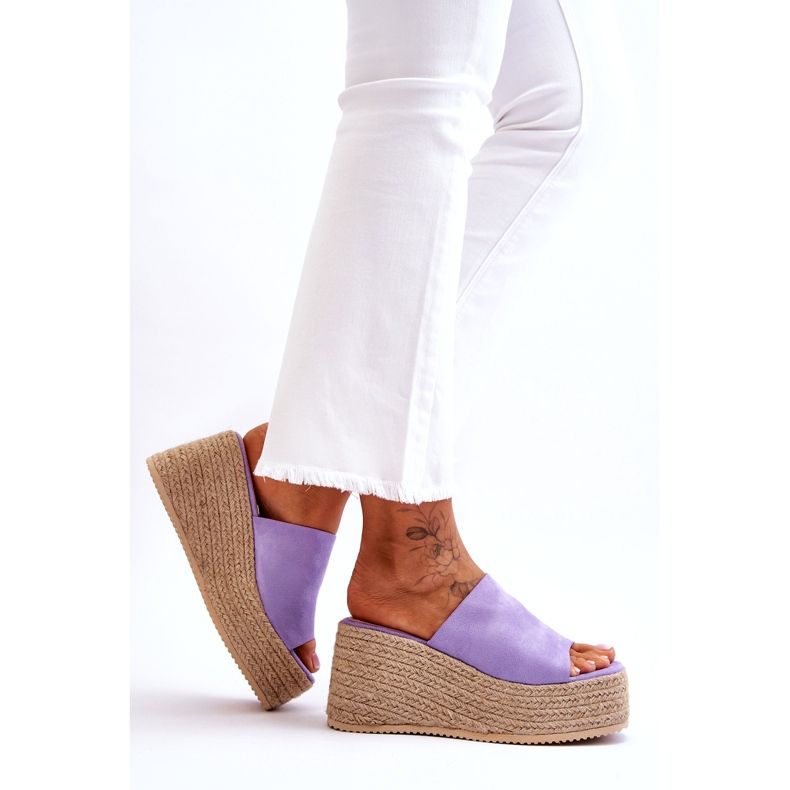 STEPHAN Ženske papuče na tanku i platformu ljubičasta Ysabel 2