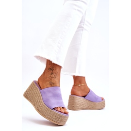 STEPHAN Ženske papuče na tanku i platformu ljubičasta Ysabel 1