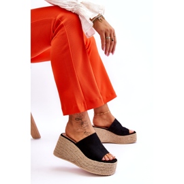 FS1 Ženske papuče s platformom crne Ysabel crna 6