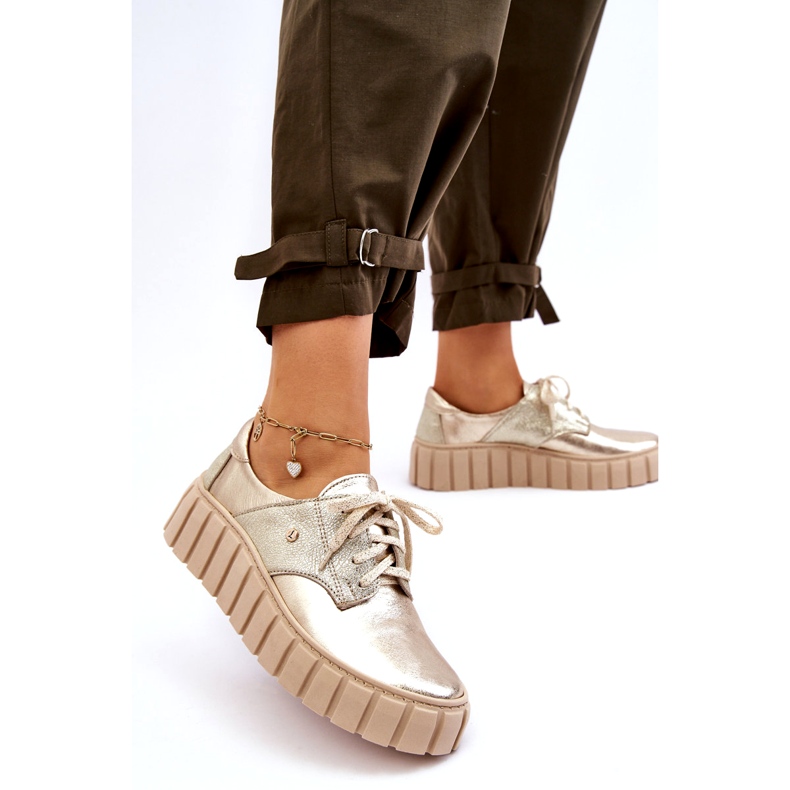 Lemar Kožne cipele s platformom, zlatne zlatni 1