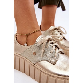 Lemar Kožne cipele s platformom, zlatne zlatna 2