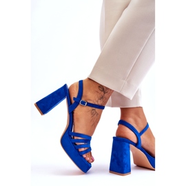 FB2 Ženske sandale s platformom od antilop plave boje Verda plava 4