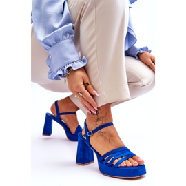 FB2 Ženske sandale s platformom od antilop plave boje Verda plava 8