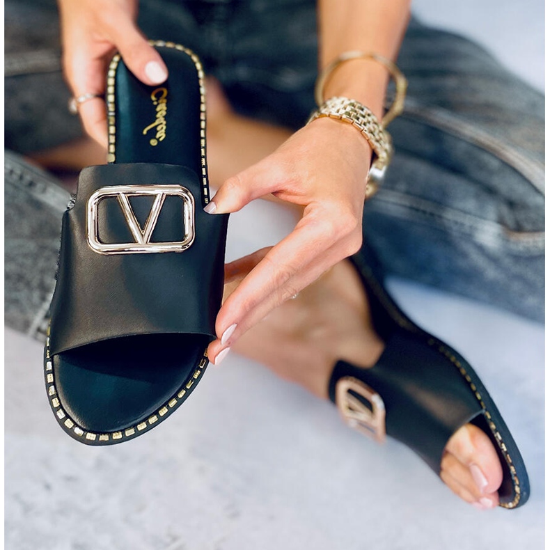 BM Tonya crne ženske papuče crno 2