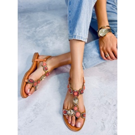 BM Jolene narančaste sandale s perlama 2