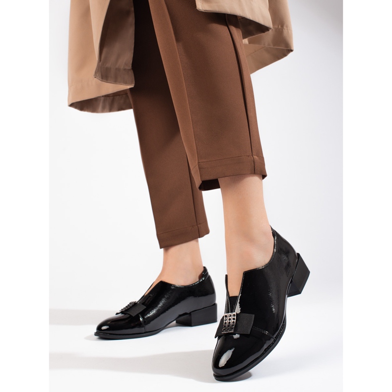 W. Potocki Lakirane elegantne cipele na visoku petu Potocki crne crno 1