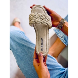 BM Erika Beige ženske nanizane papuče bež 2