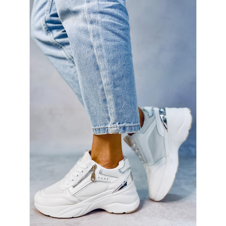 BM Mcbride Bijele wedge tenisice bijela 2