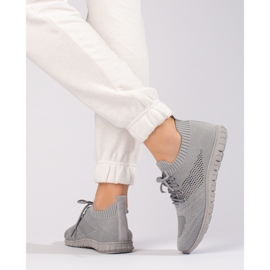 W. Potocki Lagane ažur ženske sportske cipele Potocki sive siva 1