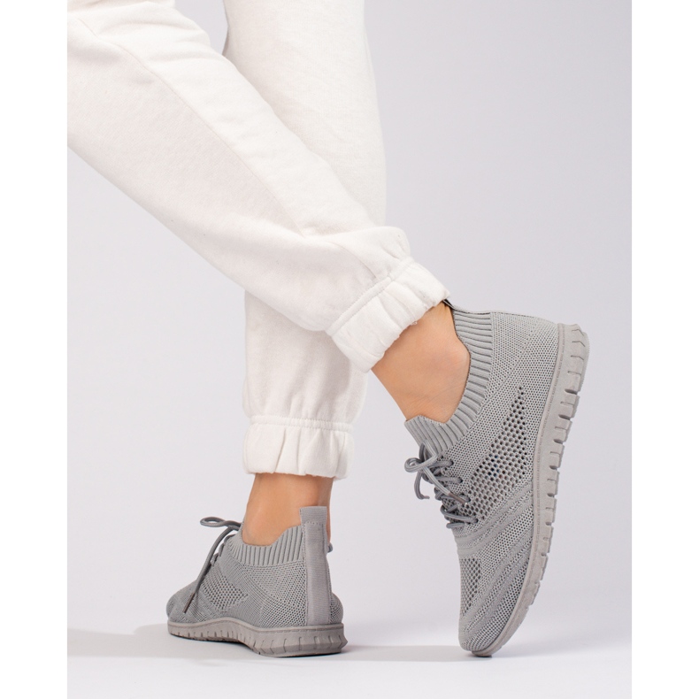 W. Potocki Lagane ažur ženske sportske cipele Potocki sive siva 1
