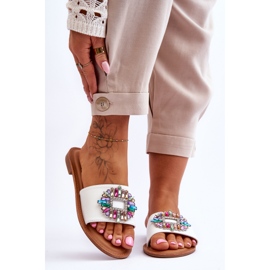 PE1 Modne ženske sandale s ukrasom White Halsey bijela 1