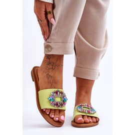 Modne ženske papuče sa zelenim Halsey ukrasom zelena 1