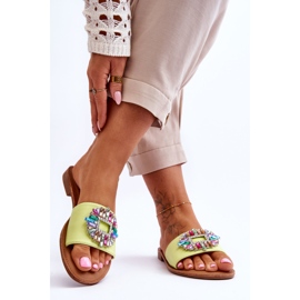 Modne ženske papuče sa zelenim Halsey ukrasom zelena 2