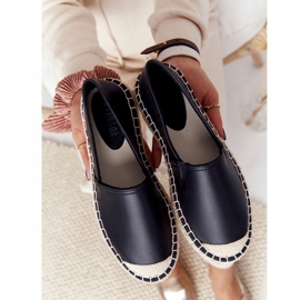 Kožne espadrile na pletenom potplatu Big Star HH274505 Crna 5