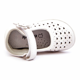 PA1 Dječje visoke ažur balerinke s čičakom White Jianna bijela 3