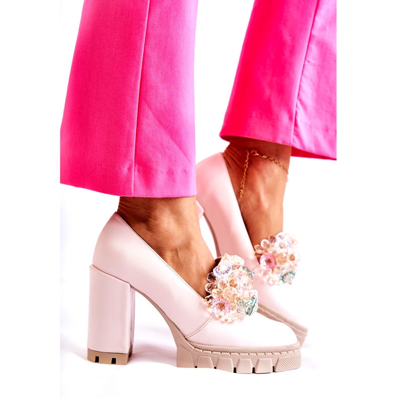 PA2 Elegantne pumpice s ornamentom Obična svijetloružičasta Caterine 2