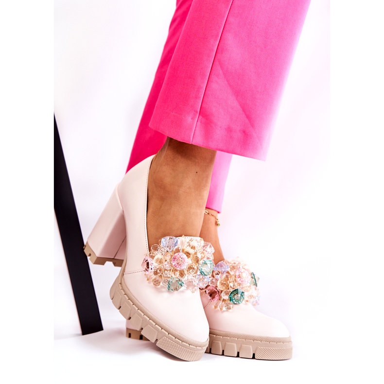 PA2 Elegantne pumpice s ornamentom Obična svijetloružičasta Caterine 3