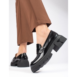 Crne klasične Shelovet mokasine s platformom crna 1