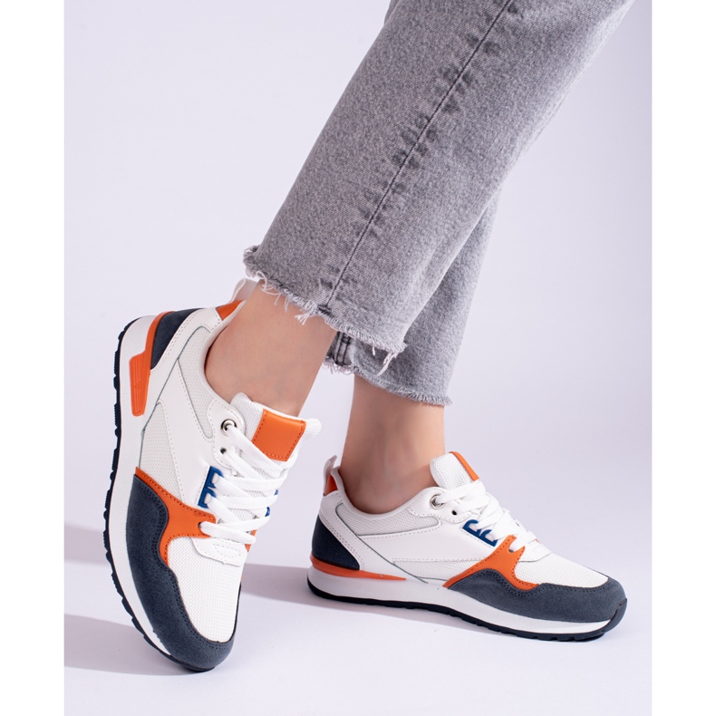 Ženske sportske cipele Shelovet bijele i tamno plave boje bijela 2