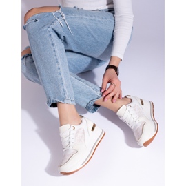 Ženske Shelovet krem ​​tenisice na wedge bež 1