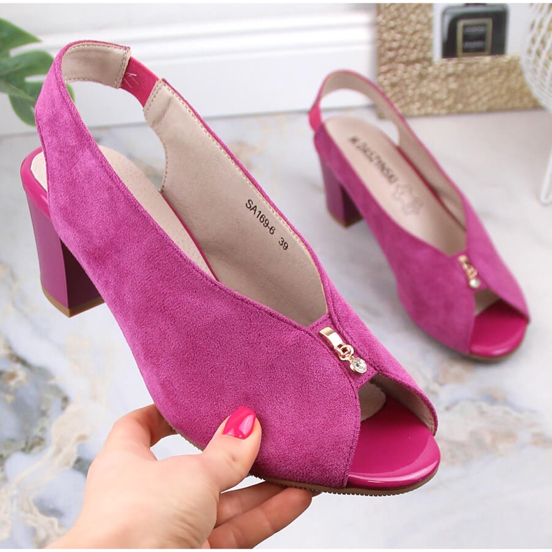 M. DASZYŃSKI Natikače od brušene kože boje fuksije M.Daszyński SA169-6 ružičasta 1