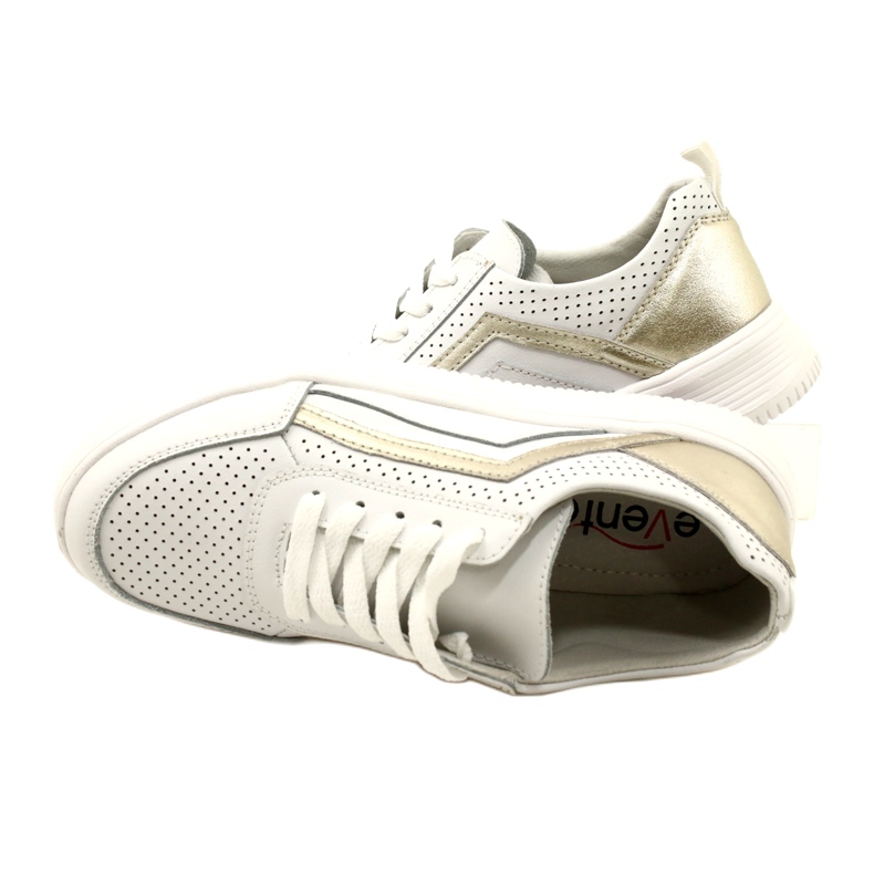 Bijelo-zlatne kožne tenisice na vezanje Evento 23PB08-5389 bijela 6