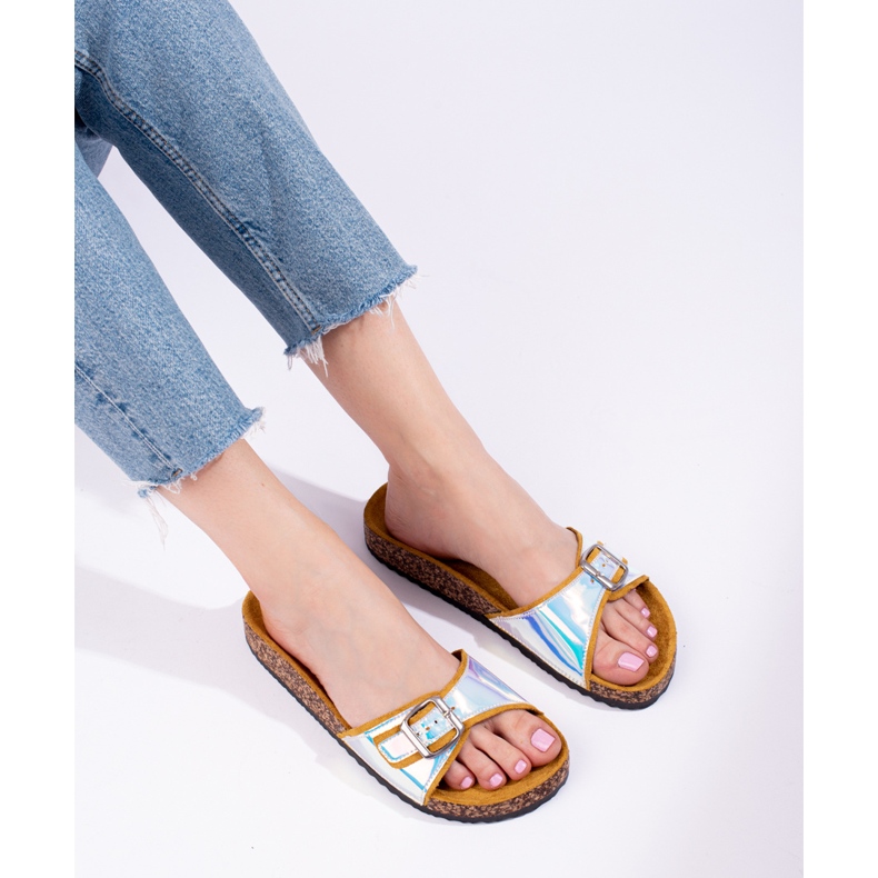 Shelovet žuti holografski pluteni klizači žuta boja 2