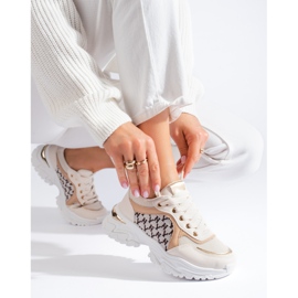 Ženske tenisice na debelom potplatu bež Shelovet 1