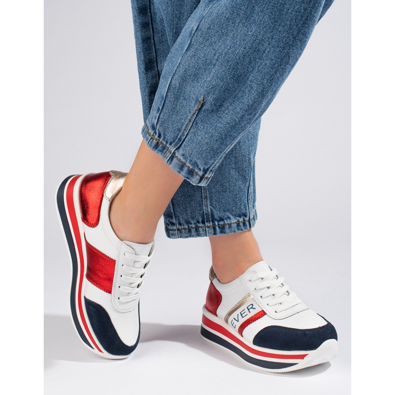 Tenisice Shelovet s debelim đonom, bijela i tamnoplava 1