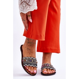 Ženske Bellisa crne ukrašene papuče crna 1