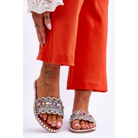 Ženske ukrašene sandale Bijela Bellisa srebro 1